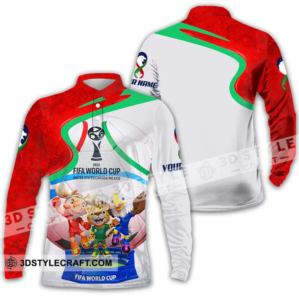 Unisex Shirt - Custom World Cup 2026 3D Shirt Long Sleeve Polo / S T-shirt