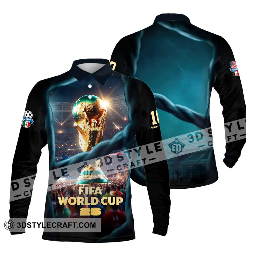 Unisex Shirt - Custom World Cup 2026 3D Shirt Long Sleeve Polo / S T-shirt