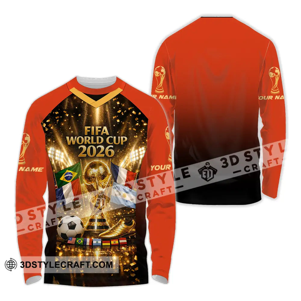 Unisex Shirt - Custom World Cup 2026 3D Shirt Long Sleeve Shirt / S T-shirt