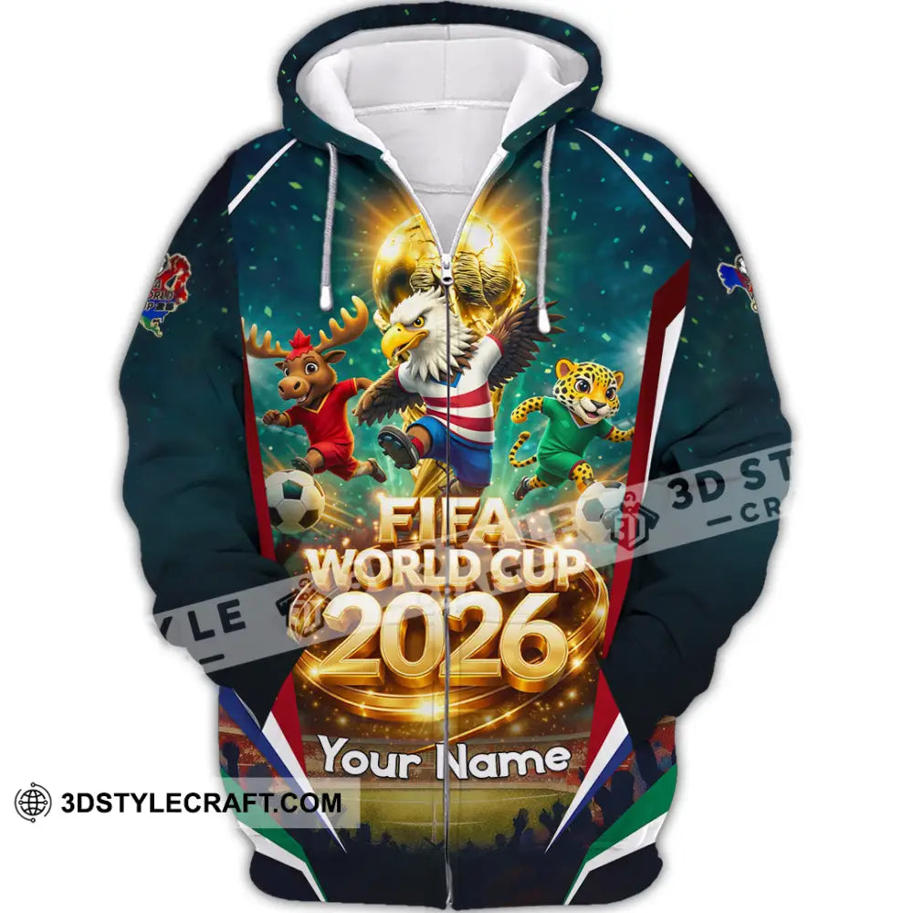 Unisex Shirt - Custom World Cup 2026 3D Shirt Zipper Hoodie / S T-shirt
