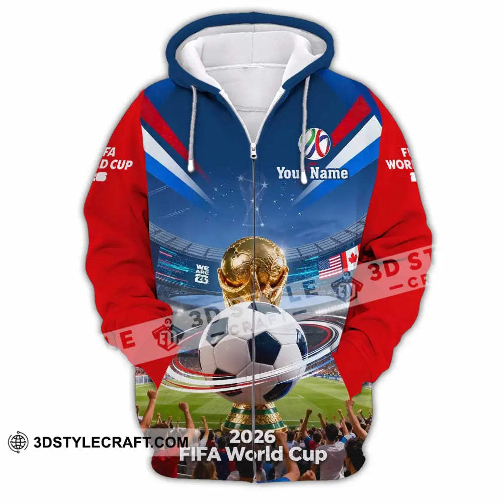 Unisex Shirt - Custom World Cup 2026 3D Shirt Zipper Hoodie / S T-shirt