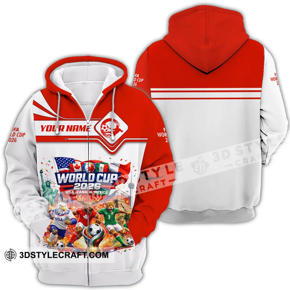 Unisex Shirt - Custom World Cup 2026 3D Shirt Zipper Hoodie / S T-shirt