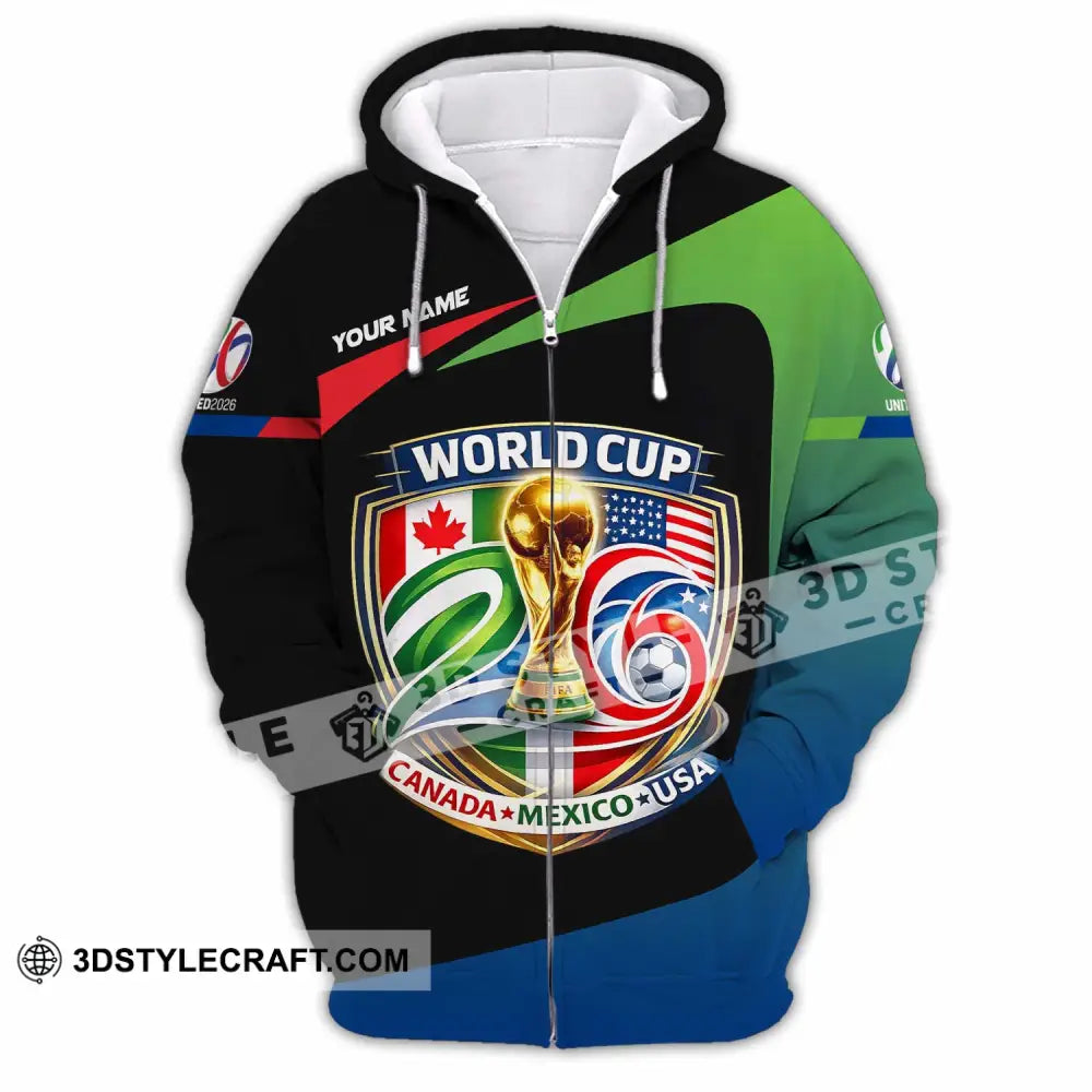 Unisex Shirt - Custom Fifa World Cup 2026 3D Shirt Zipper Hoodie / S T-shirt