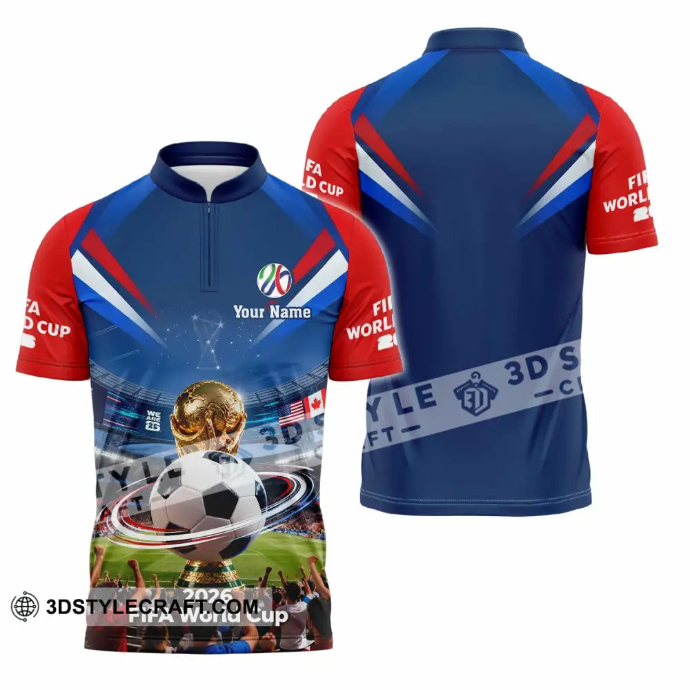 Unisex Shirt - Custom World Cup 2026 3D Shirt Zipper Polo Shirt / S T-shirt