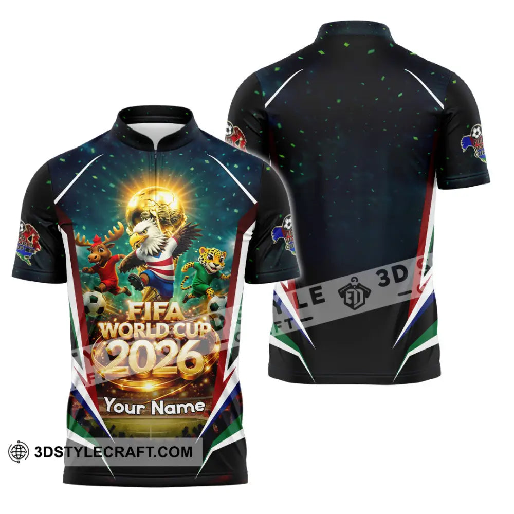 Unisex Shirt - Custom World Cup 2026 3D Shirt Zipper Polo Shirt / S T-shirt