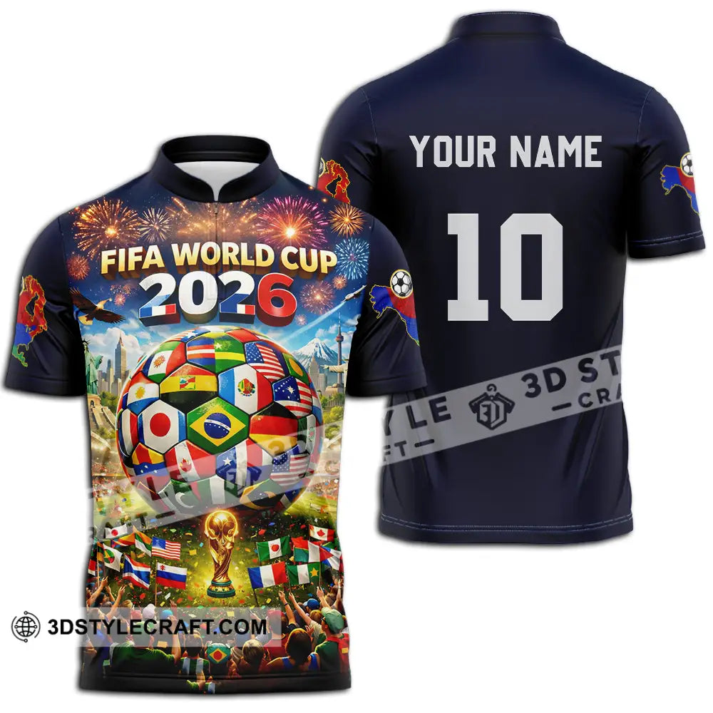 Unisex Shirt - Custom World Cup 2026 3D Shirt Zipper Polo Shirt / S T-shirt