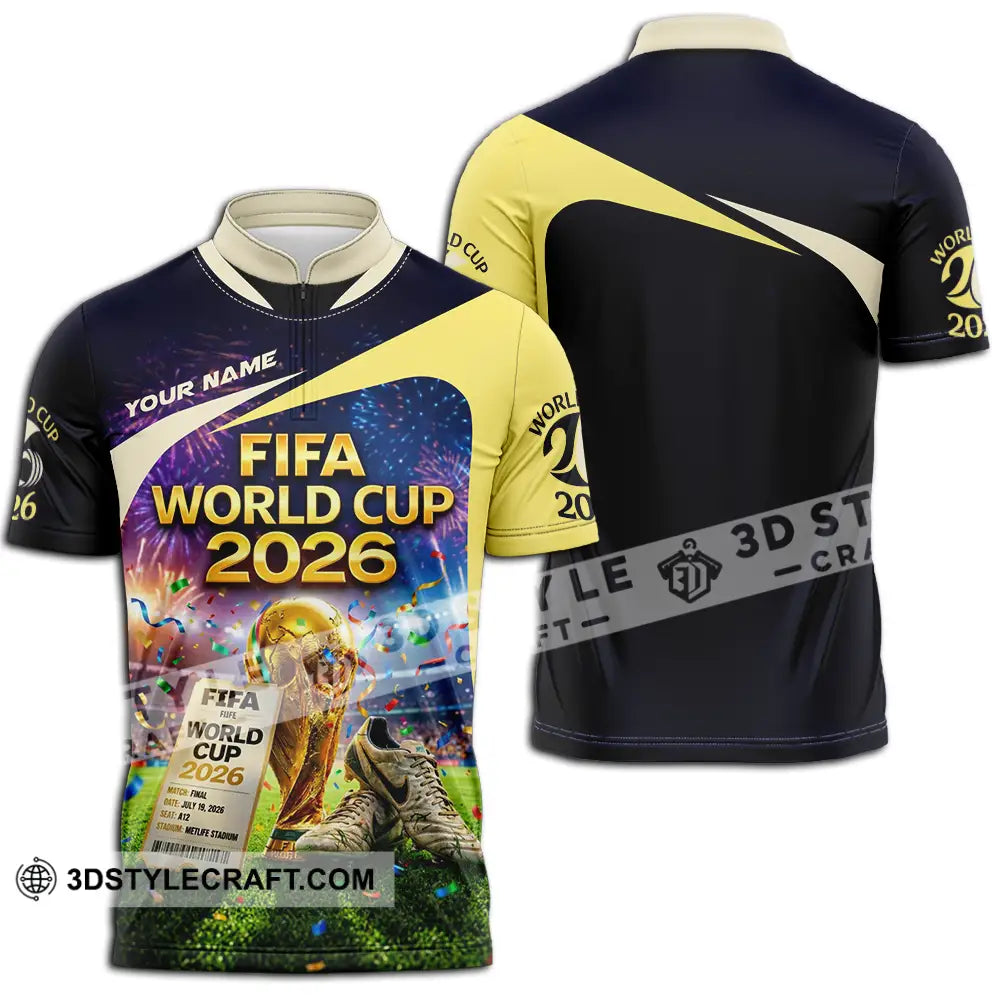 Unisex Shirt - Custom World Cup 2026 3D Shirt Zipper Polo Shirt / S T-shirt