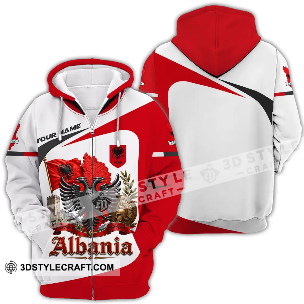 Unisex Shirt - Custom Albania Shirt - Zipper Hoodie / S - T-shirt
