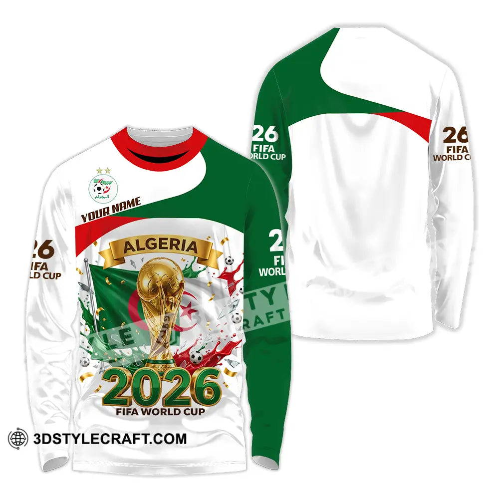 Unisex Shirt - Custom Algeria World Cup 2026 3D Shirt - Long Sleeve Shirt / S - T-shirt