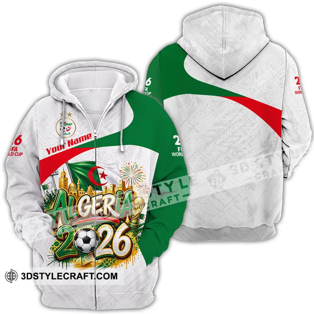 Unisex Shirt - Custom Algeria World Cup 2026 3D Shirt - Zipper Hoodie / S - T-shirt