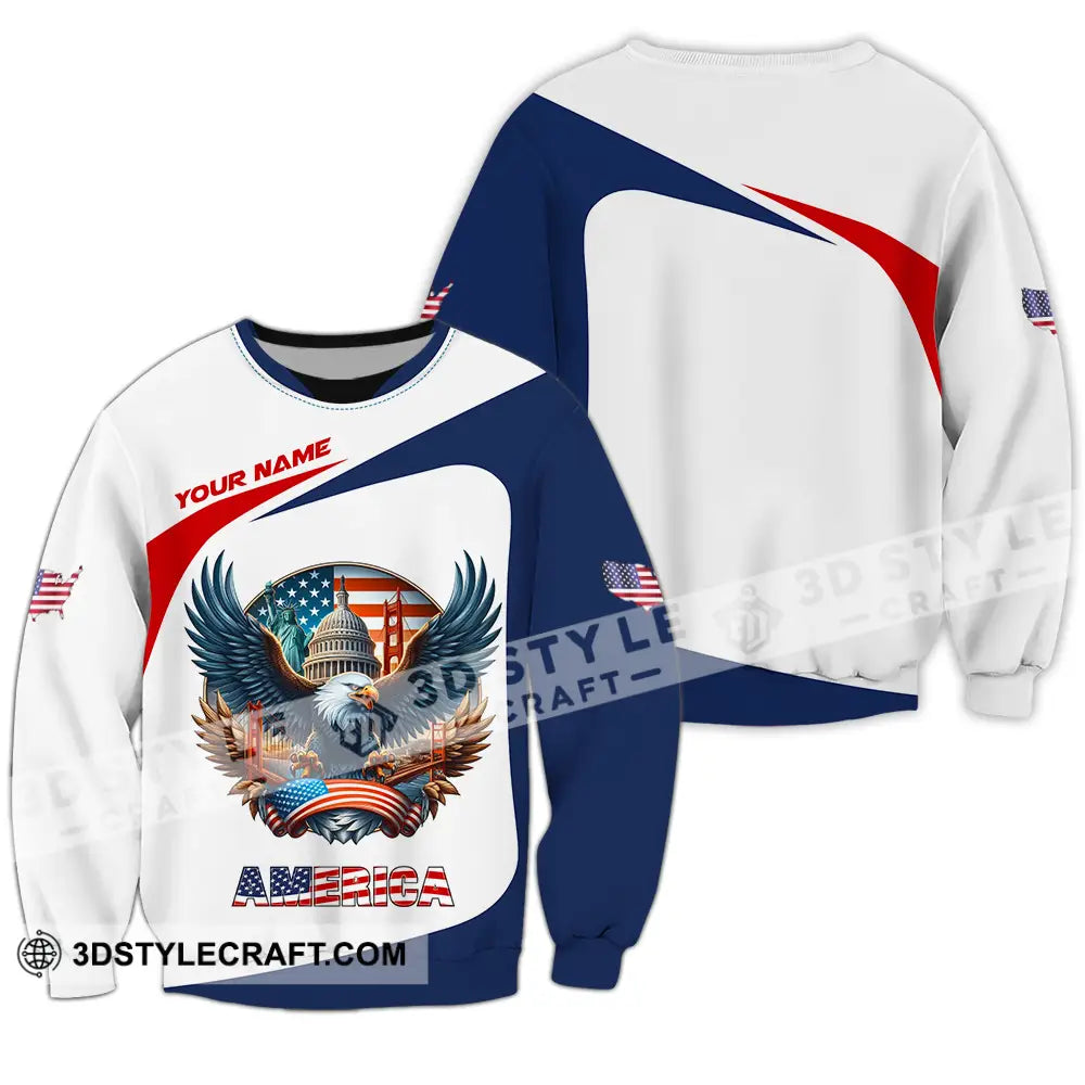 Unisex Shirt - Custom America 3D Shirt Long Sleeve / S T-shirt