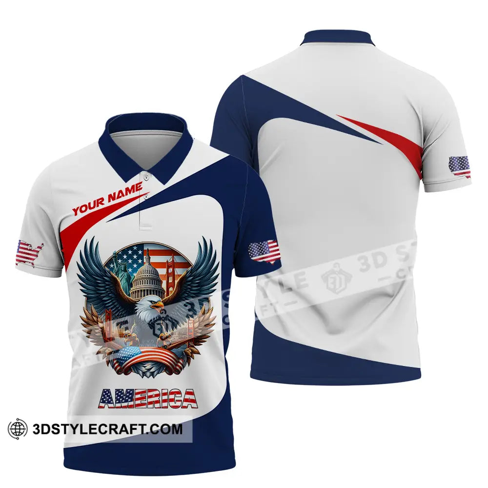 Unisex Shirt - Custom America 3D Shirt Polo Shirt / S T-shirt