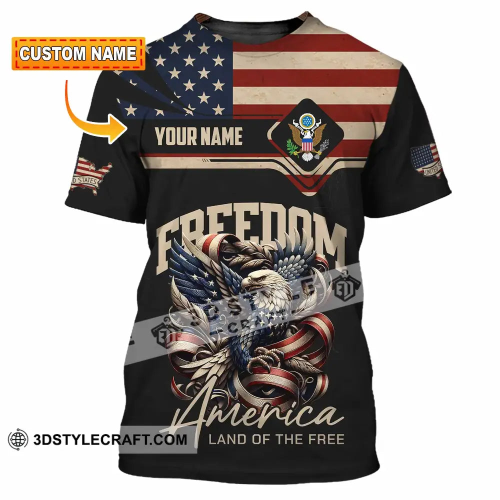 Unisex Shirt - Custom America Land Of The Free 3D Shirt T-shirt