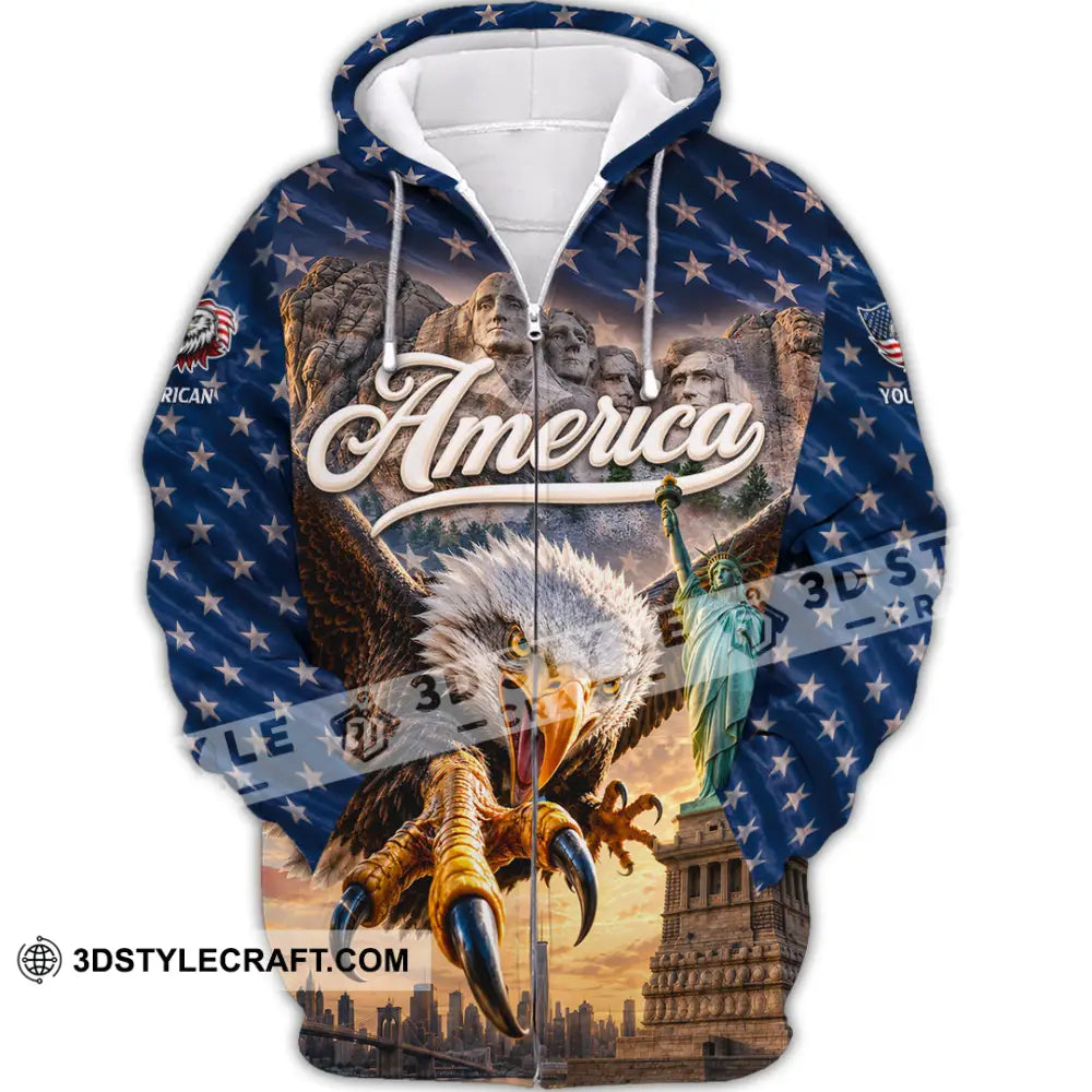 Unisex Shirt - Custom America Shirt - Zipper Hoodie / S - T-shirt