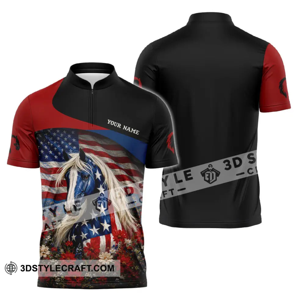 Unisex Shirt - Custom American Shirt - Zipper Polo Shirt / S - T-shirt