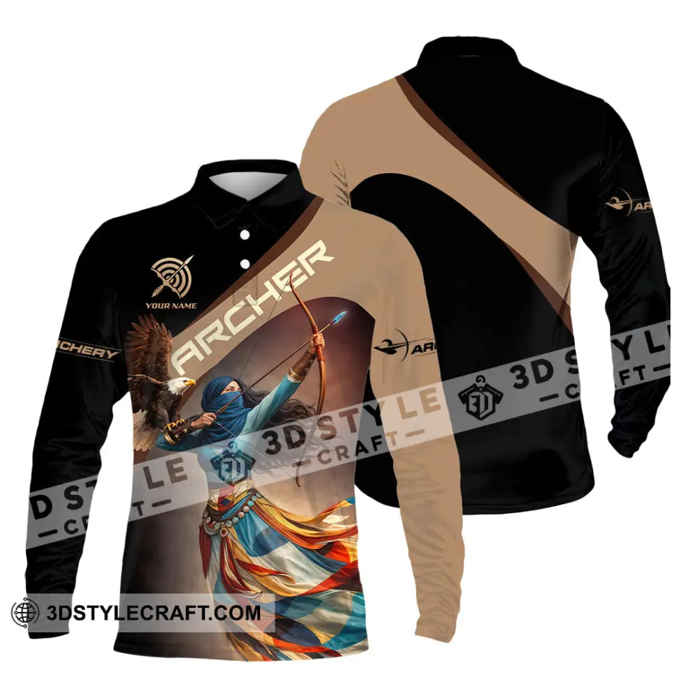Unisex Shirt - Custom Archer 3D Shirt Long Sleeve Polo / S T-shirt