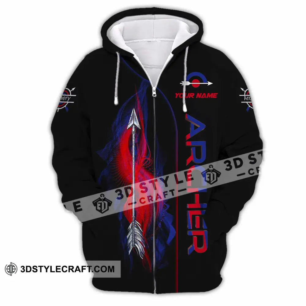 Unisex Shirt - Custom Archer 3D Shirt Zipper Hoodie / S T-shirt