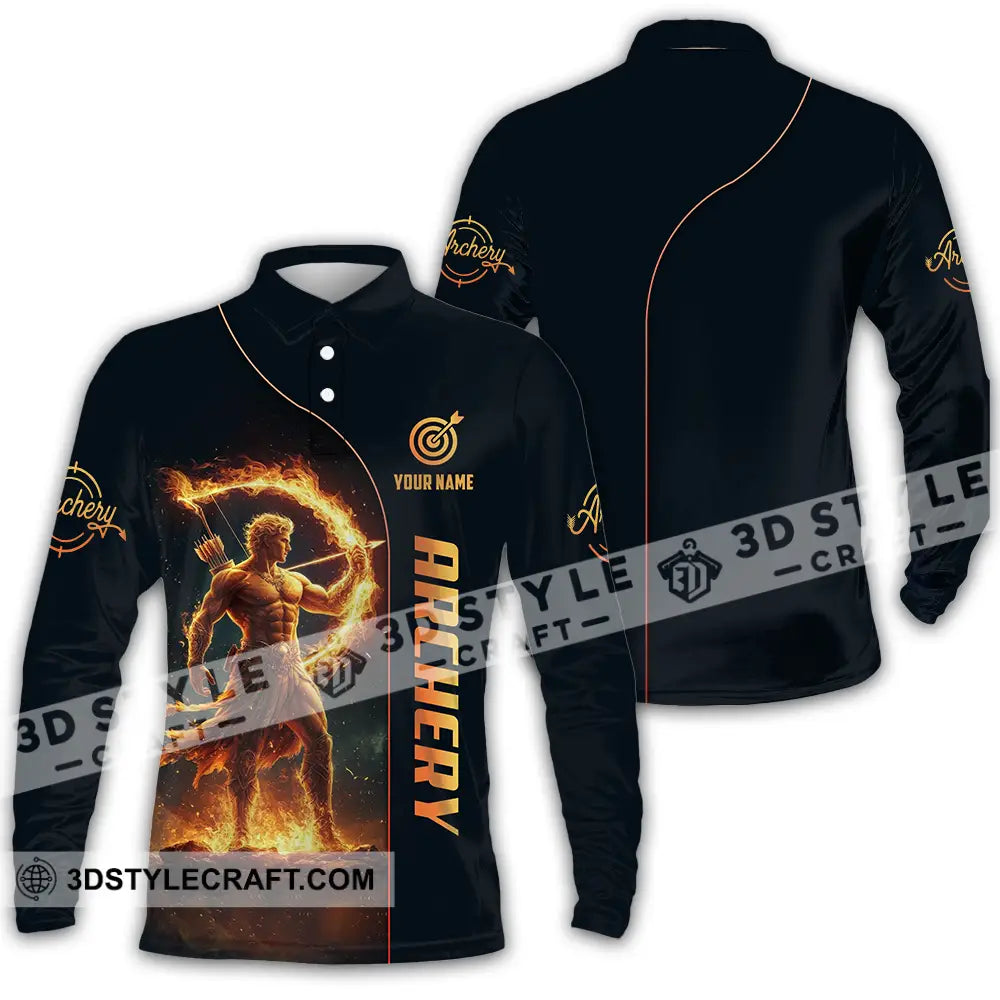 Unisex Shirt - Custom Archery 3D Shirt Long Sleeve Polo / S T-shirt