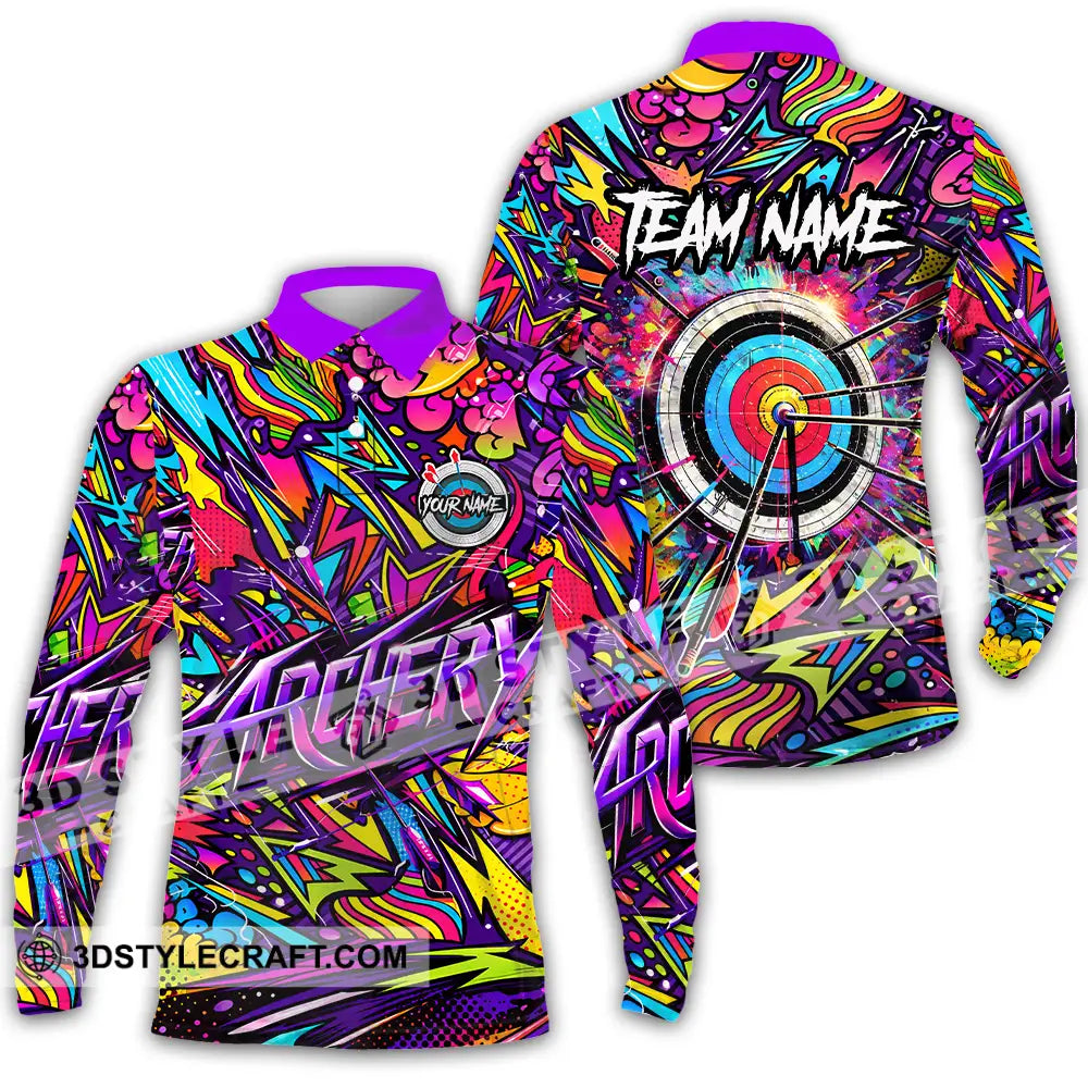 Unisex Shirt - Custom Archery 3D Shirt Long Sleeve Polo / S T-shirt
