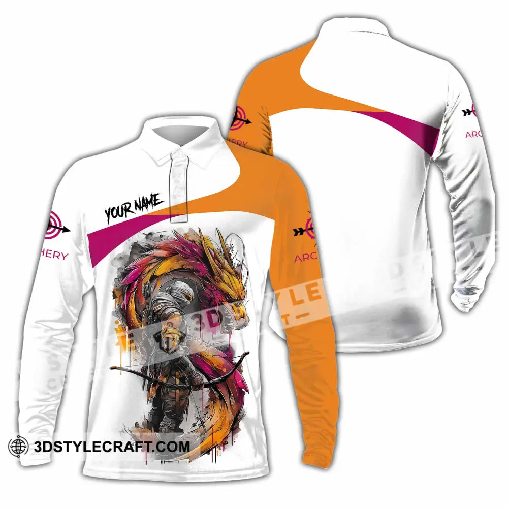 Unisex Shirt - Custom Archery 3D Shirt Long Sleeve Polo / S T-shirt