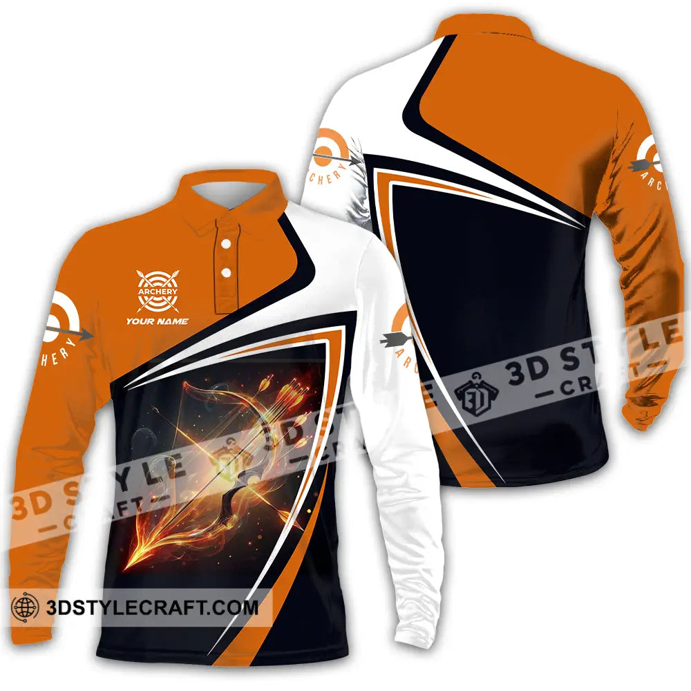 Unisex Shirt - Custom Archery 3D Shirt Long Sleeve Polo / S T-shirt