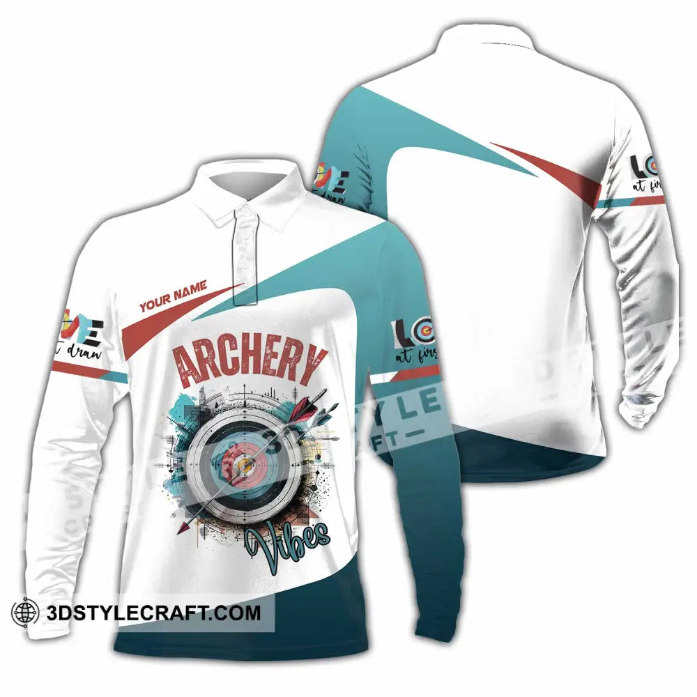 Unisex Shirt - Custom Archery 3D Shirt Long Sleeve Polo / S T-shirt