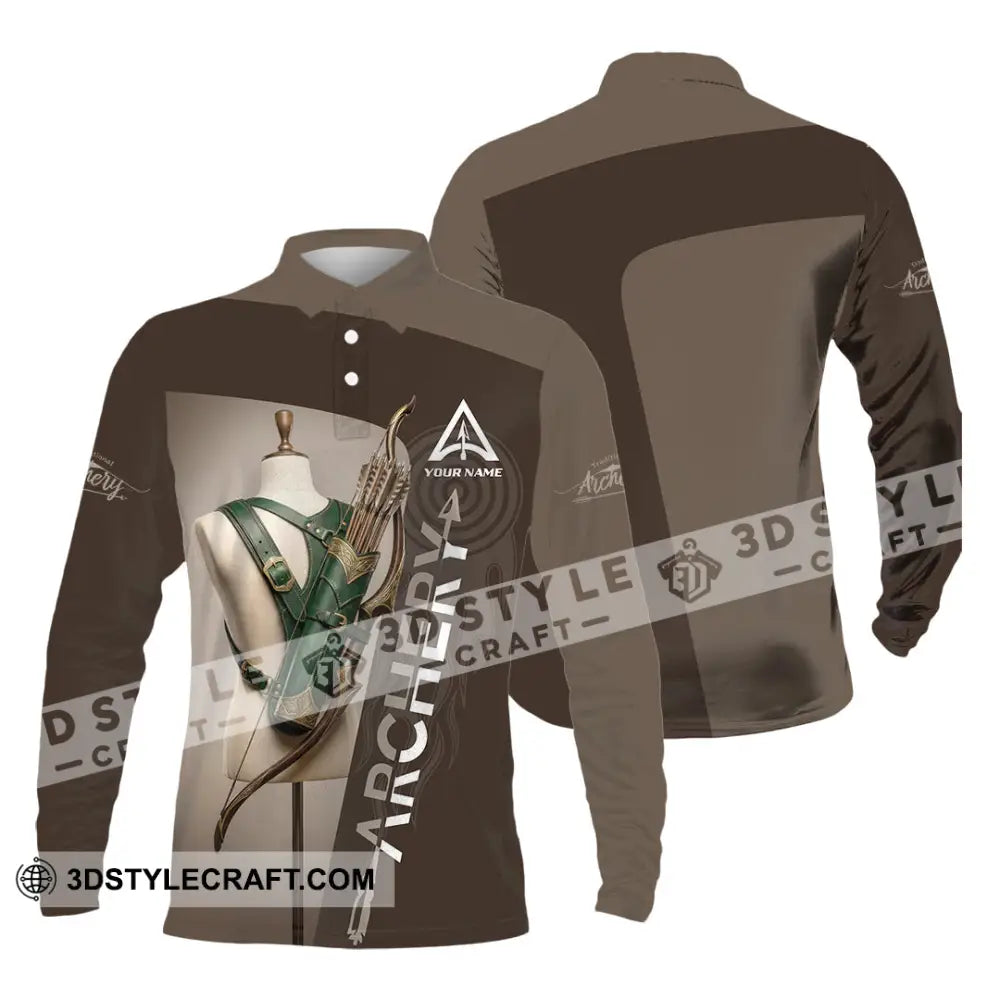 Unisex Shirt - Custom Archery 3D Shirt Long Sleeve Polo / S T-shirt
