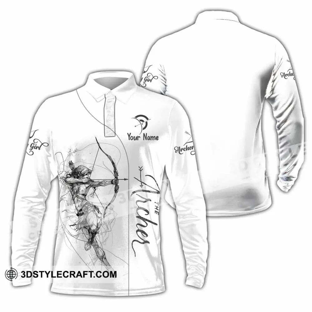 Unisex Shirt - Custom Archery 3D Shirt Long Sleeve Polo / S T-shirt