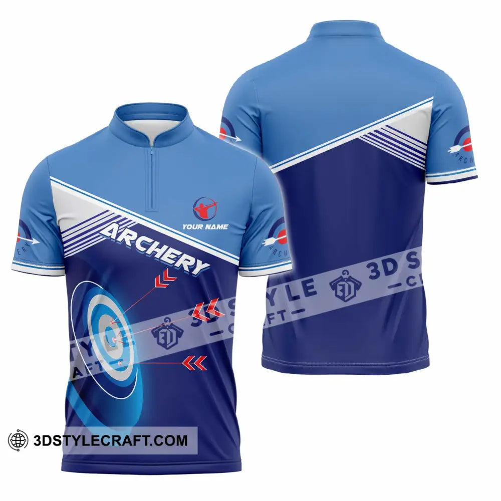 Unisex Shirt - Custom Archery 3D Shirt Zipper Polo Shirt / S T-shirt