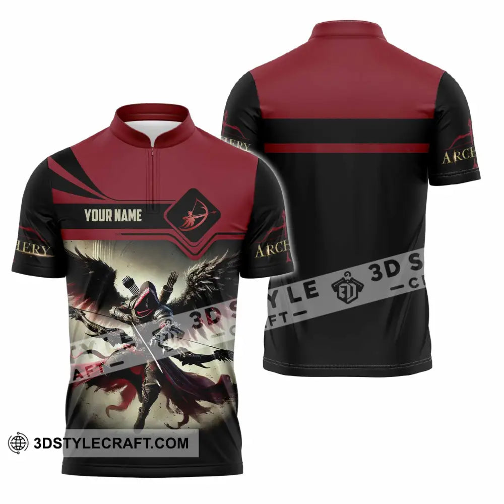 Unisex Shirt - Custom Archery 3D Shirt Zipper Polo Shirt / S T-shirt