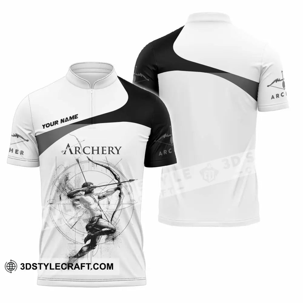 Unisex Shirt - Custom Archery 3D Shirt Zipper Polo Shirt / S T-shirt