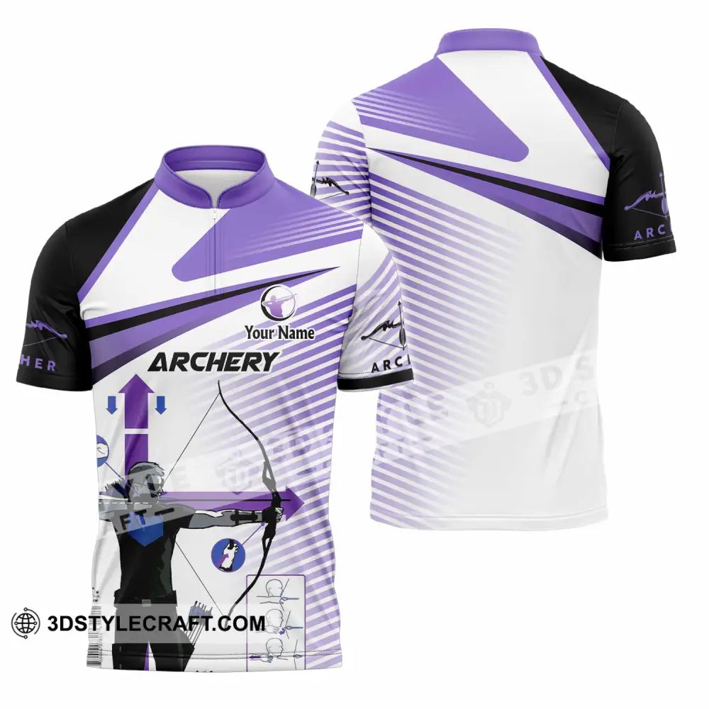 Unisex Shirt - Custom Archery 3D Shirt Zipper Polo Shirt / S T-shirt