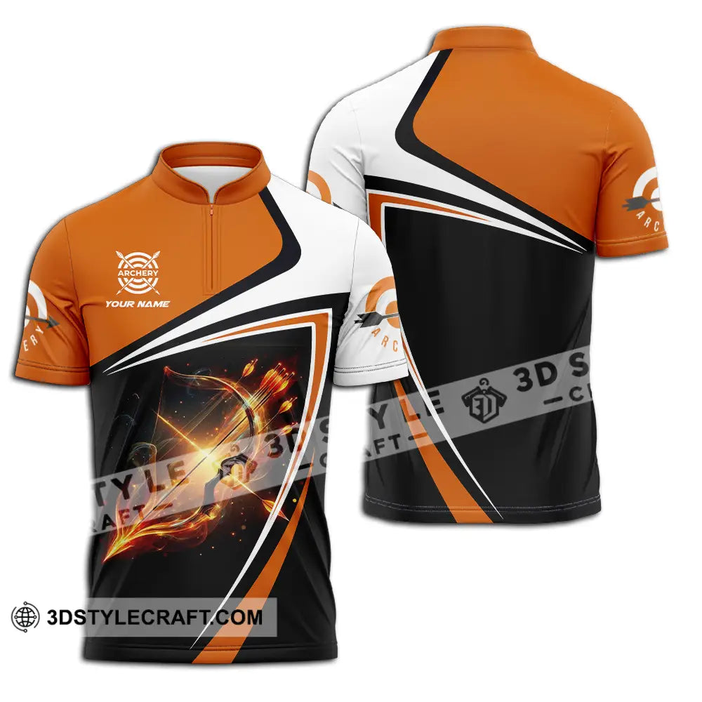 Unisex Shirt - Custom Archery 3D Shirt Zipper Polo Shirt / S T-shirt