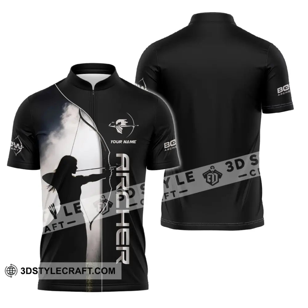 Unisex Shirt - Custom Archery 3D Shirt Zipper Polo Shirt / S T-shirt