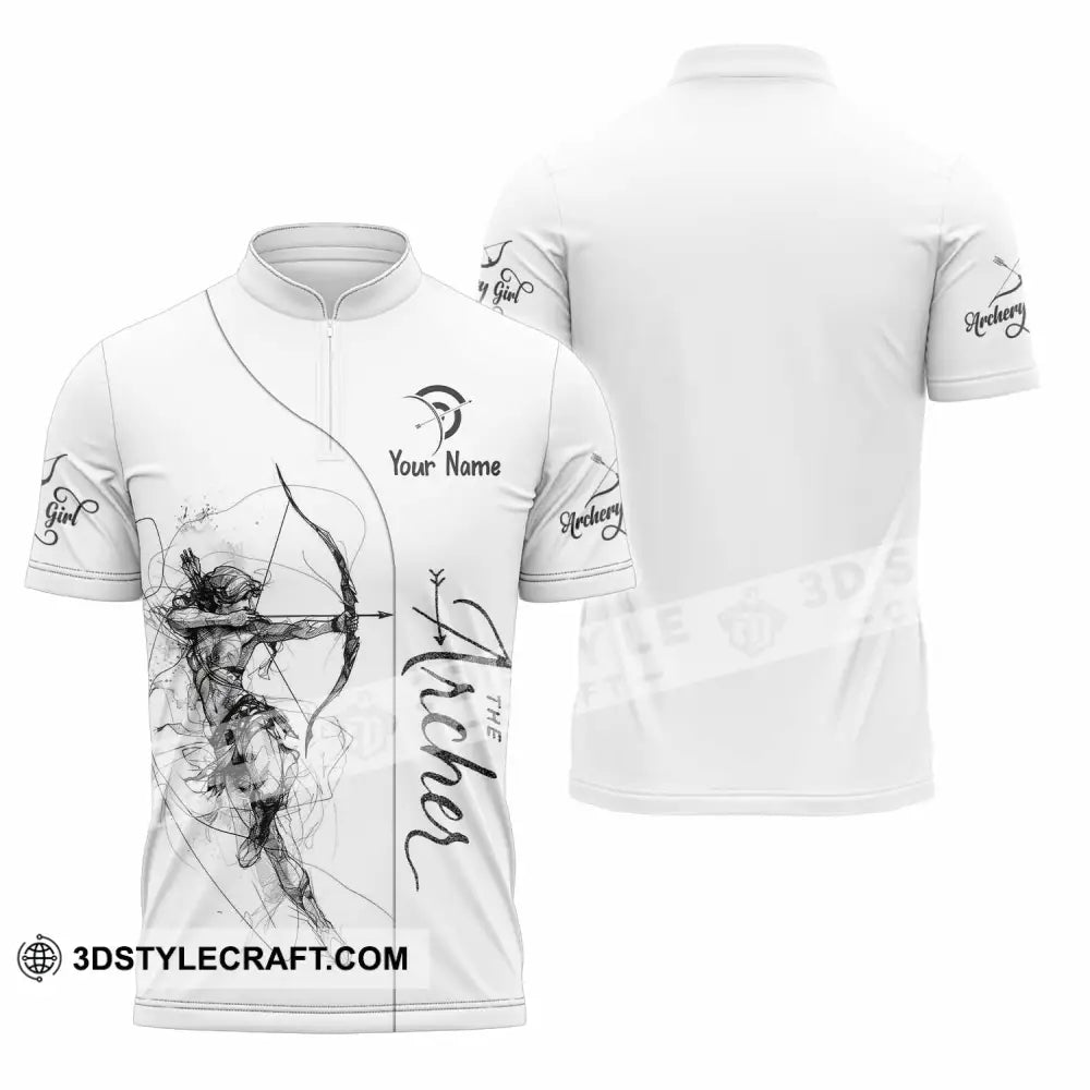 Unisex Shirt - Custom Archery 3D Shirt Zipper Polo Shirt / S T-shirt