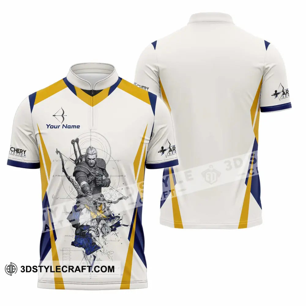 Unisex Shirt - Custom Archery 3D Shirt Zipper Polo Shirt / S T-shirt