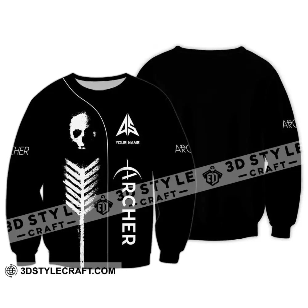 Unisex Shirt - Custom Archery Skullcap Archery Player Shirt Long Sleeve / S T-shirt