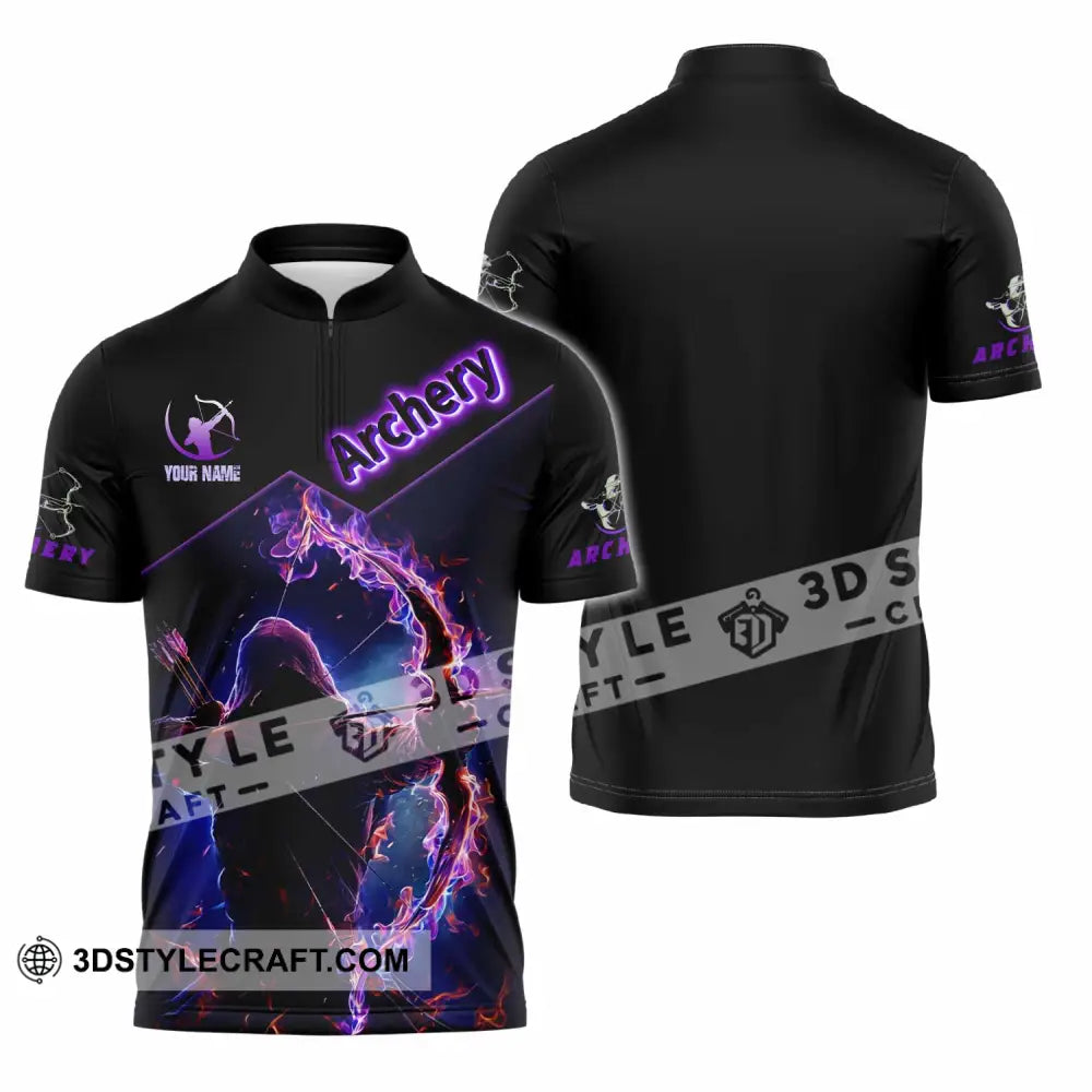 Unisex Shirt - Custom Archery Shirt Zipper Polo Shirt / S T-shirt
