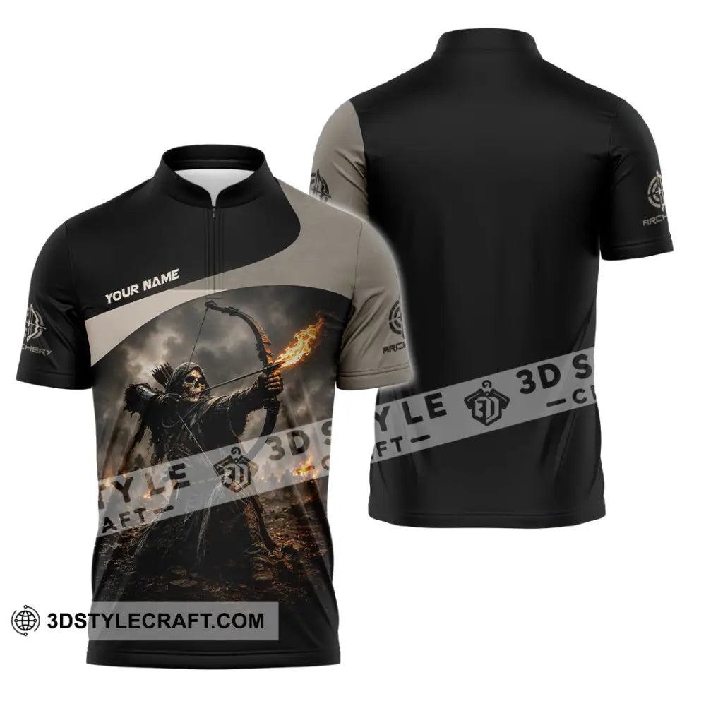 Unisex Shirt - Custom Archery Shirt - Zipper Polo Shirt / S - T-shirt