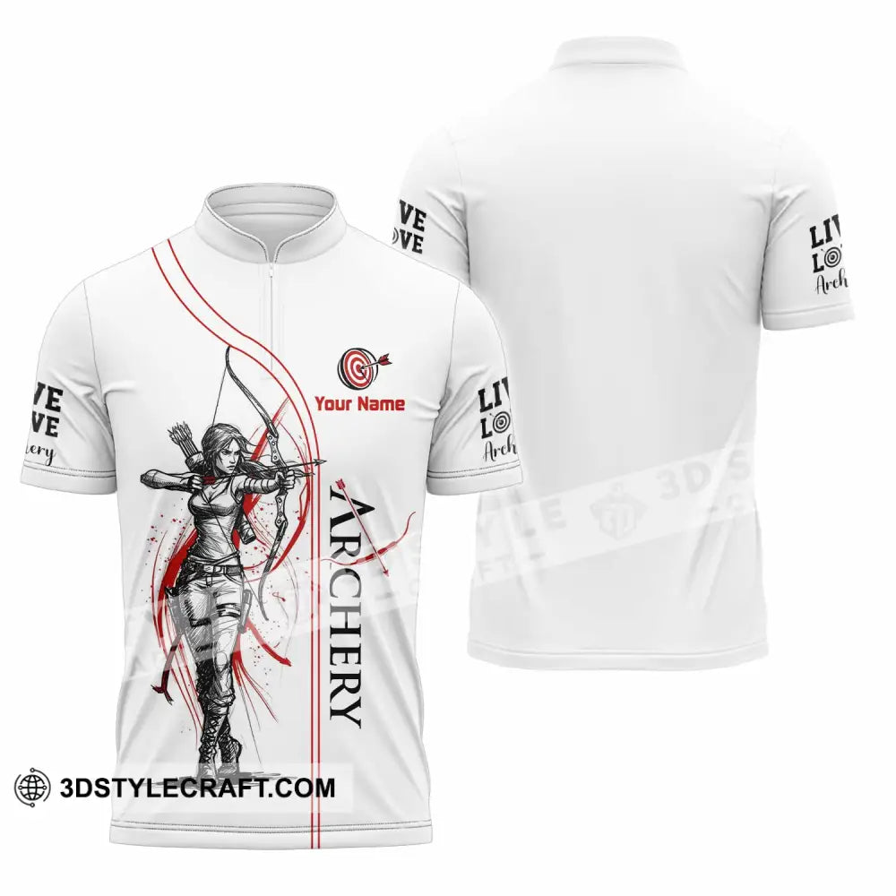 Unisex Shirt - Custom Archery Shirt - Zipper Polo Shirt / S - T-shirt
