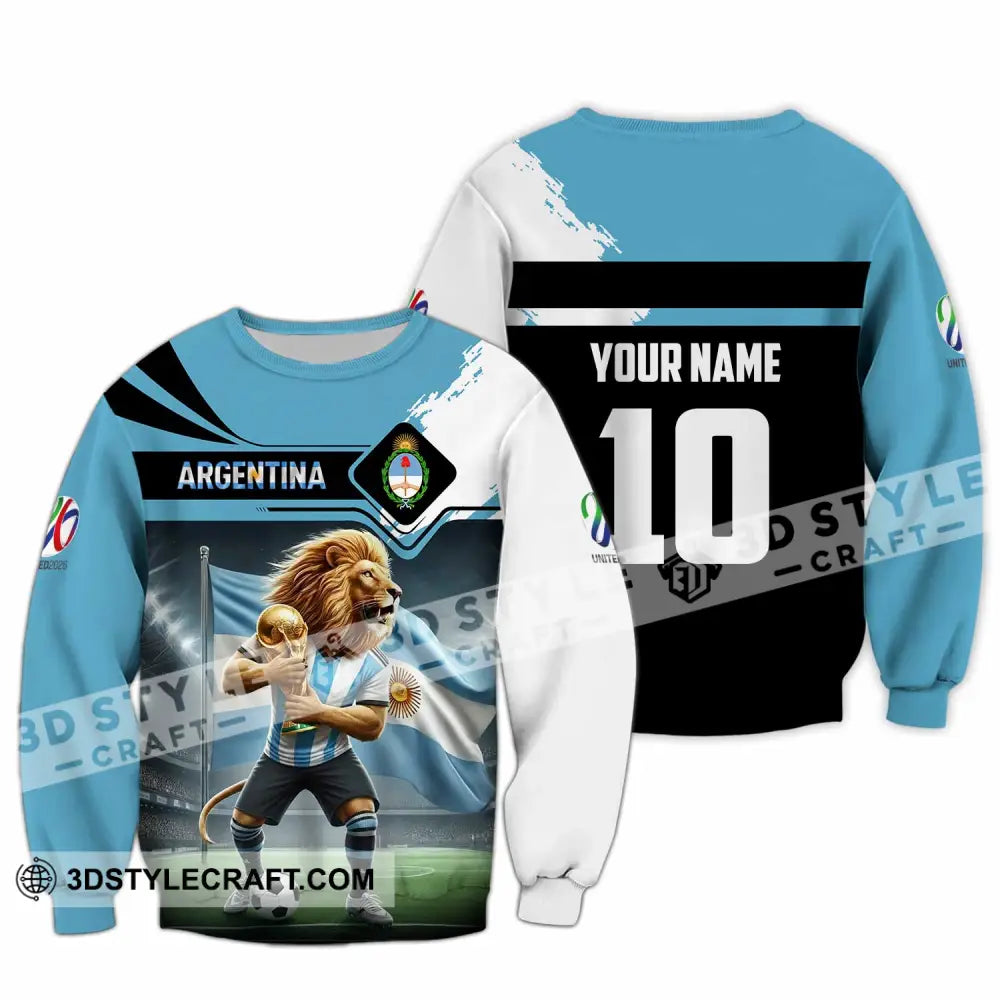 Unisex Shirt - Custom Argentina 3D Shirt Long Sleeve / S T-shirt