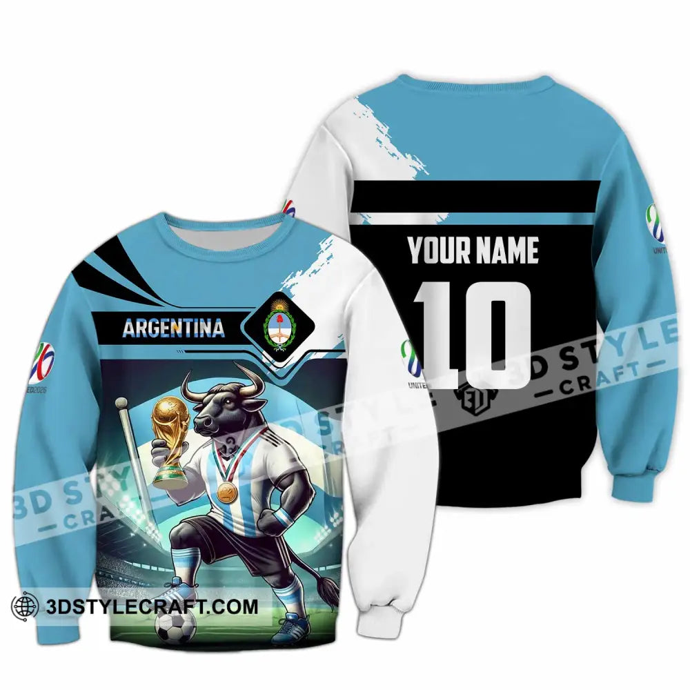 Unisex Shirt - Custom Argentina 3D Shirt Long Sleeve / S T-shirt