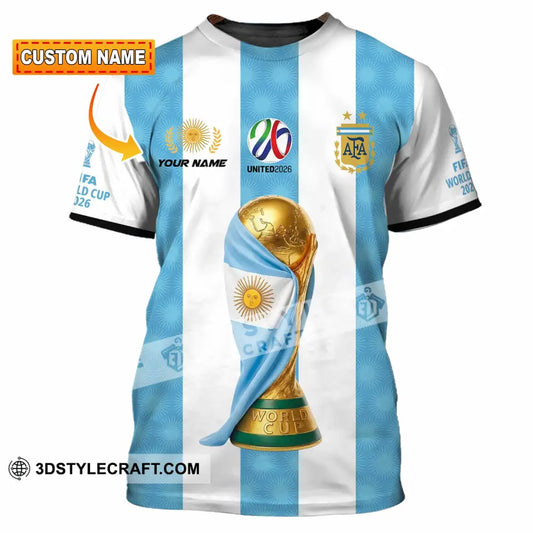 Unisex Shirt - Custom Argentina World Cup 2026 3D Shirt - T-shirt