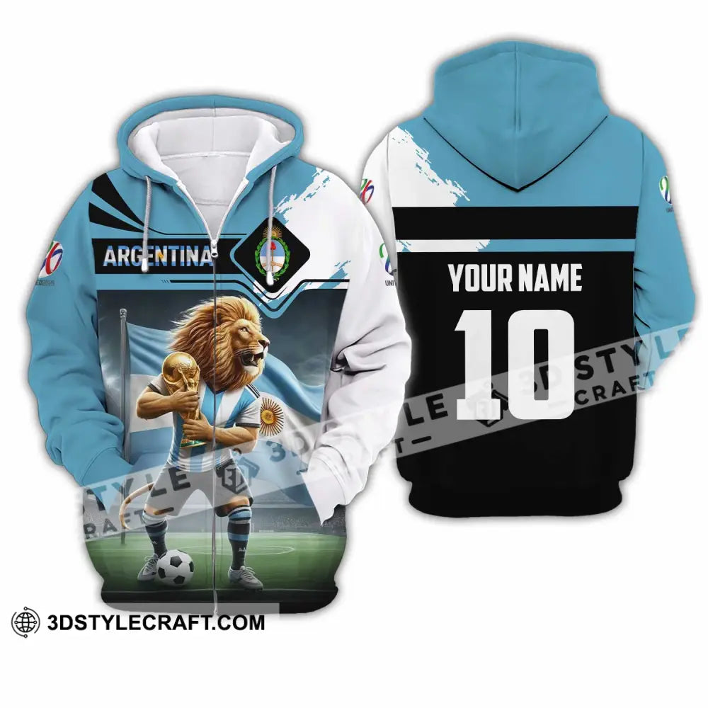 Unisex Shirt - Custom Argentina 3D Shirt Zipper Hoodie / S T-shirt
