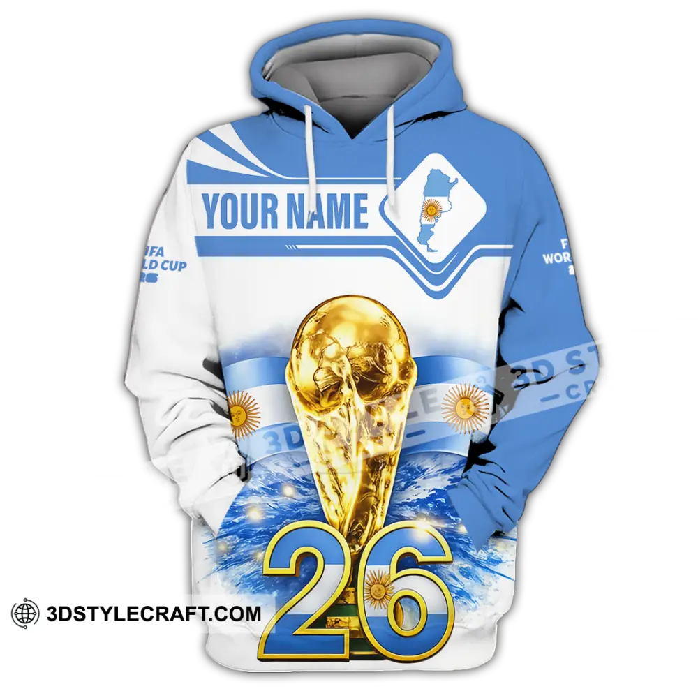 Unisex Shirt - Custom Argentina Fifa World Cup 2026 3D Shirt Hoodie / S T-shirt