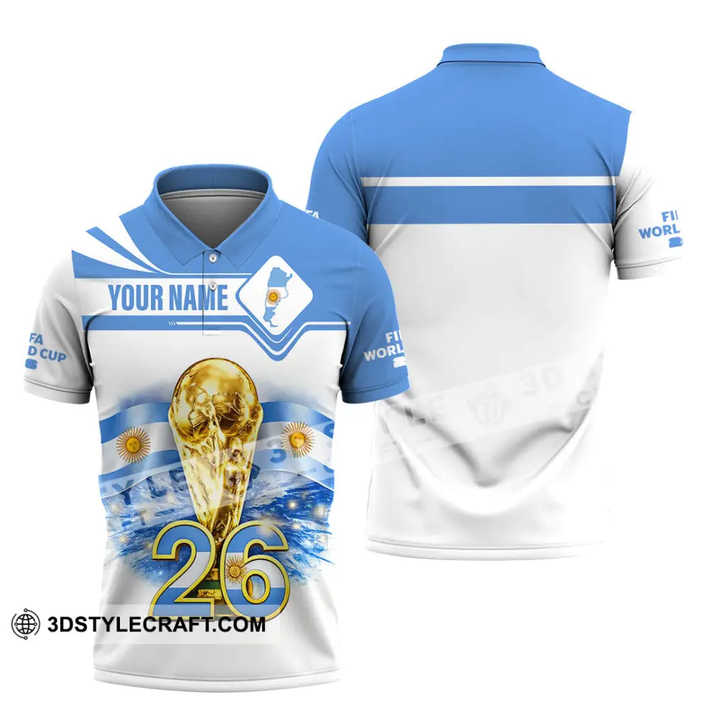 Unisex Shirt - Custom Argentina Fifa World Cup 2026 3D Shirt Polo Shirt / S T-shirt