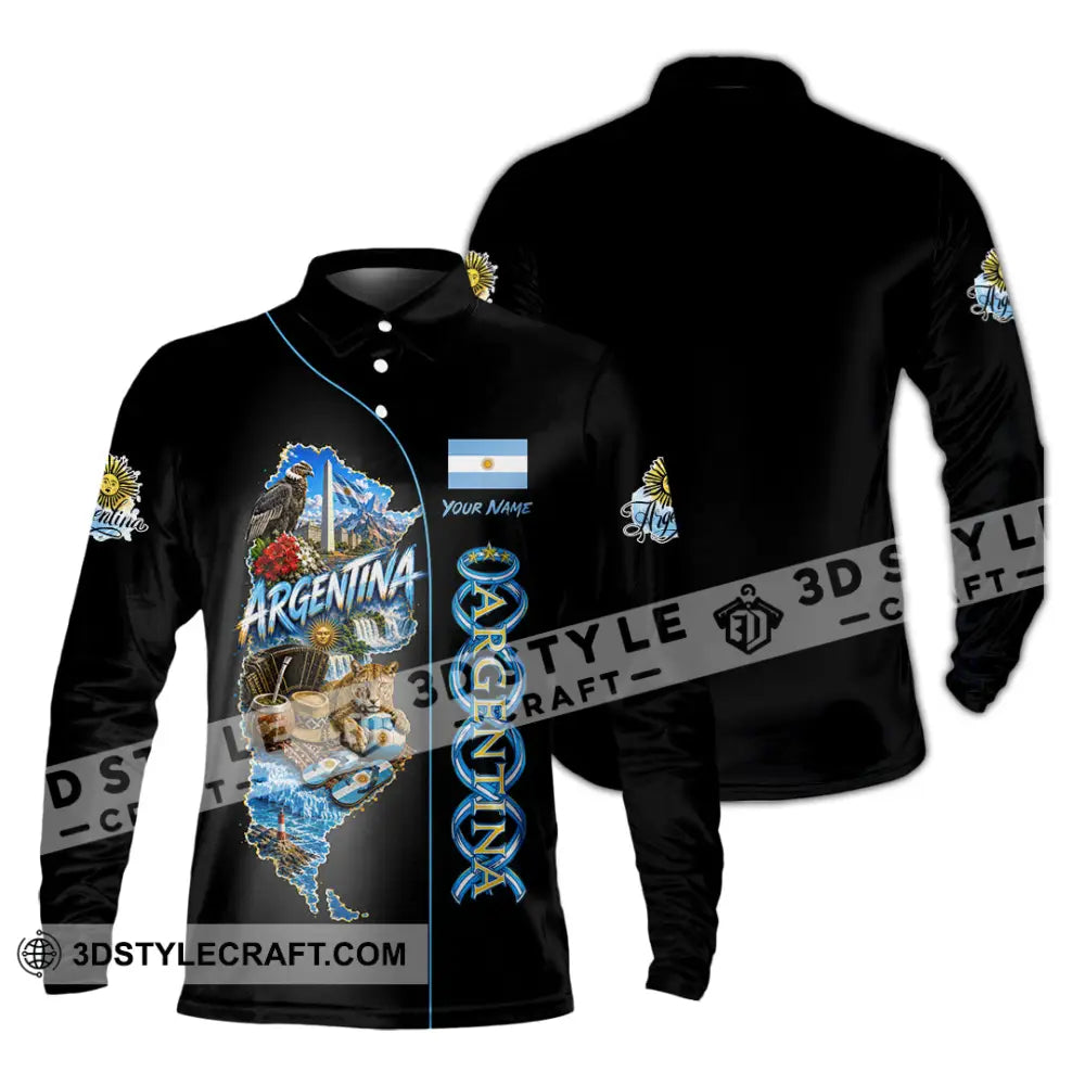 Unisex Shirt - Custom Argentina Shirt - Long Sleeve Polo / S - T-shirt