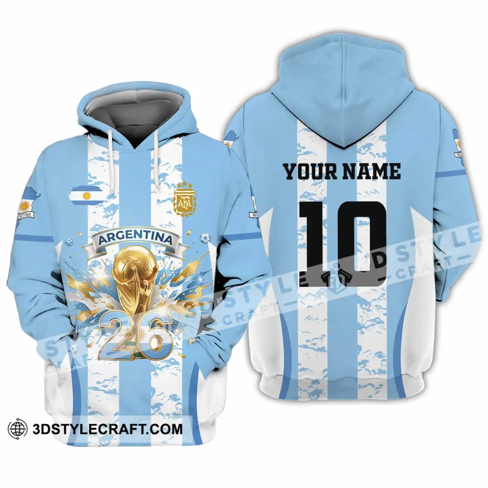 Unisex Shirt - Custom Argentina World Cup 2026 3D Shirt Hoodie / S T-shirt