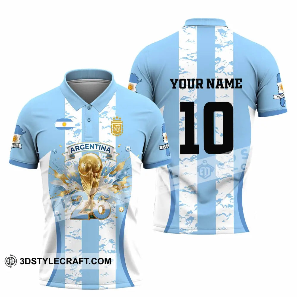Unisex Shirt - Custom Argentina World Cup 2026 3D Shirt Polo Shirt / S T-shirt