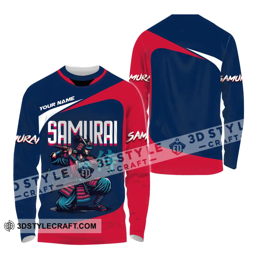 Unisex Shirt - Custom Armor Samurai Man Name Long Sleeve / S T-Shirt